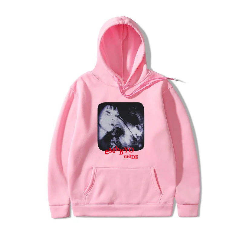 2021 Illusion Girl Letter Print Harajuku Hoodie Sweatshirt Hip Hop Str
