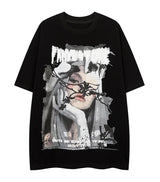 Y2k Oversized shirt – Aolamegs Harajuku Girl Letter Graffiti Printed T Shirt Men O