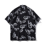 Dark Icon Snake Men's Shirt Short Sleeve Summer Vintage Polo Shirt Holiday Beach Shirts Man