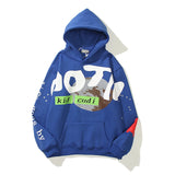 Kanye West Letter Foam Fleece Sweatshirt Mens And Womens Retro Oversiz