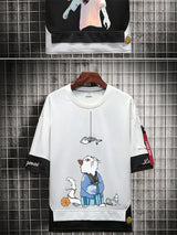Anime Streetwear top – Hip Hop Kahaki T Shirt Short Sleeve Kawaii Harajuku Cat T Sh