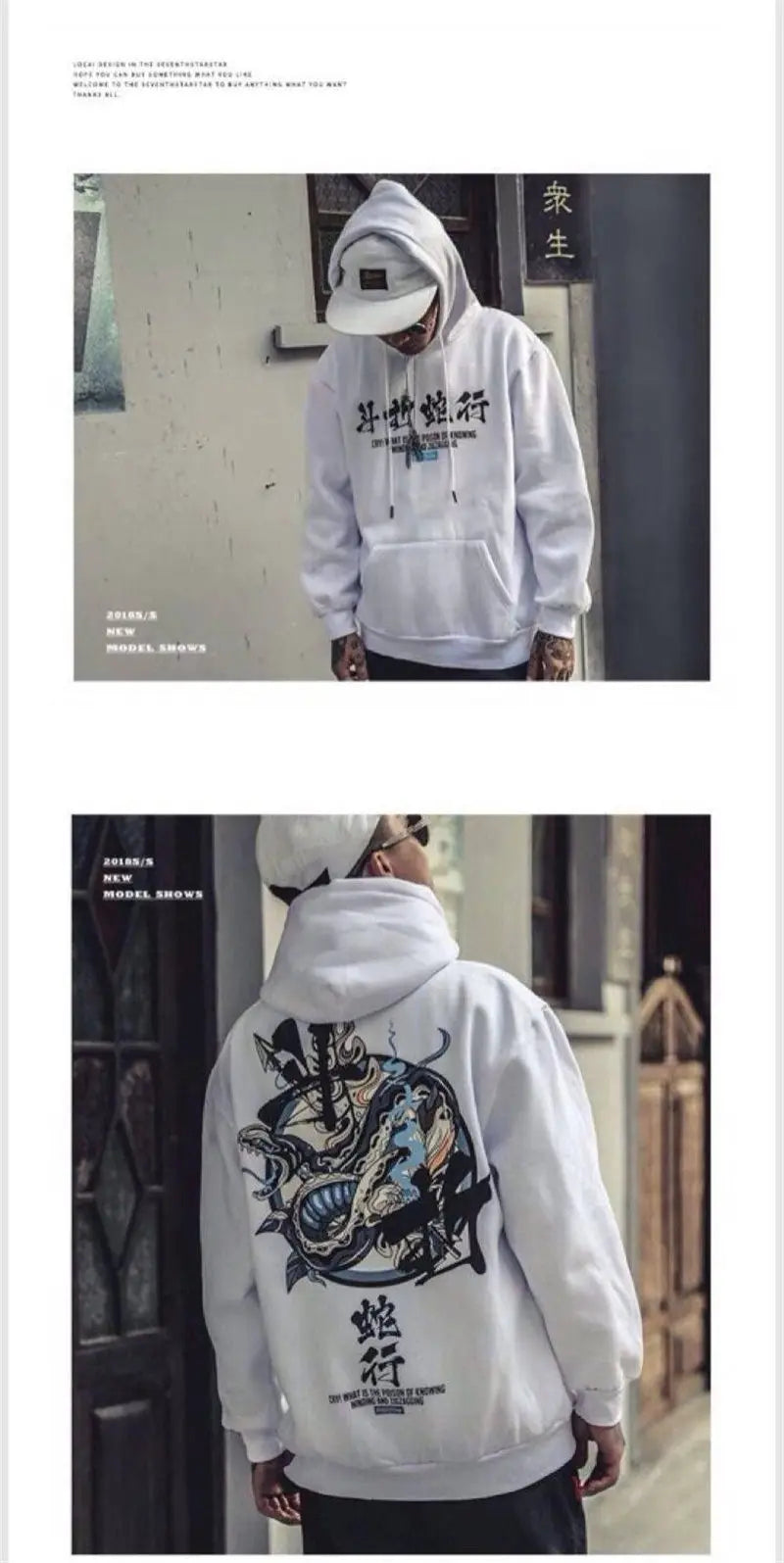 Fashion Harajuku Hoodie Sweatshirt Mens Casual Black Hip Hop Japan Pri