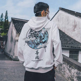 Japanese Chinese Style Hoodies Streetwear Sweatshirt Hooded Hip Hop Ev