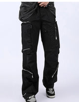 rainbowtouches fashion classic brand mens cargo pants casual zipper pocket design trousers loose straight tooling style overalls unique cargo style 4415