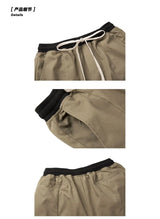 black khaki retro pants baggy high street mens joggers vintage straight trousers loose casual back pockets sweatpants for men unique joggers style 2856