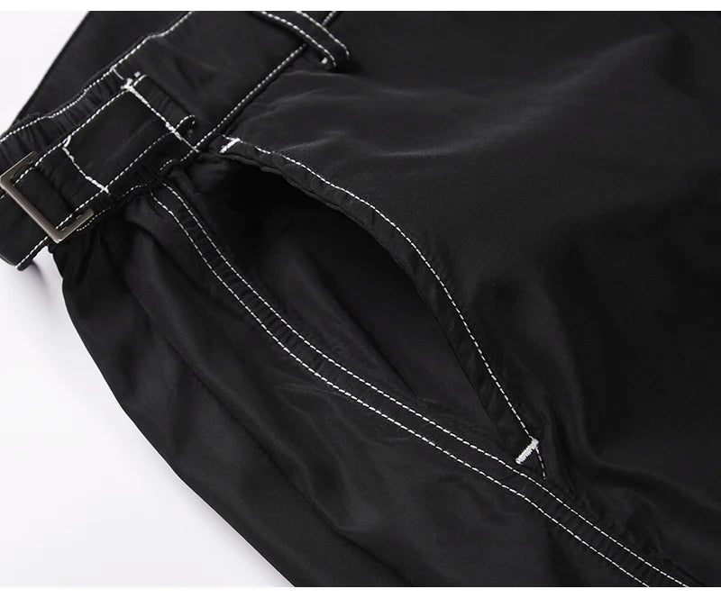 men pockets cargo pants new fashion zipper loose fit harajuku military trousers casual hip hop sportswear streetwear black pants unique cargo style 2501