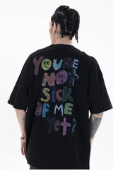 Grunge Vintage t-shirt – Men Oversize T Shirt Hip Hop Streetwear Painting Letter Hear
