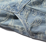 2 pieces sets men fashion patchwork single breast denim jeans hooded jacket coat and loose straight pants joggers streetwear set unique joggers style 4052