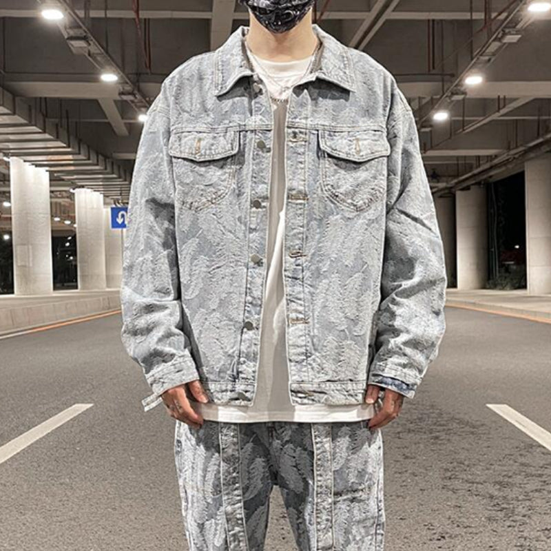 menswear fashion piece featuring hip hop denim jeans jacket coat fashion feathers embroidery jeans coats high street outerwear streetwear jackets mens clothing design – premium quality jacket for men