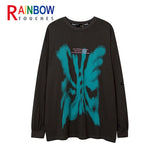 Anime Aesthetic Tee – Rainbowtouches 2021 Drop Shoulder Top High Street Graffiti P – Modern Streetwear for Everyone