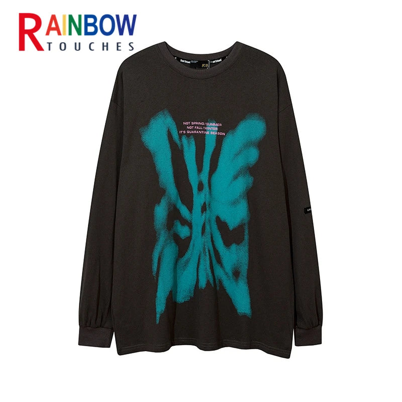 Anime Aesthetic Tee – Rainbowtouches 2021 Drop Shoulder Top High Street Graffiti P – Modern Streetwear for Everyone