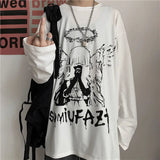 Y2k Oversized shirt – Men Long Sleeve T Shirts Autumn Print Gothic Vintage Ulzzang