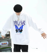 Men Hip Hop Hoodie Sweatshirt Butterfly Streetwear Harajuku Hoodie Pul