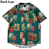 Dark Icon Cigarette Case Print Retro Hip Hop Shirts 2020 Summer Vacation Beach Shirts Hawaii Shirts Streetwear Clothing