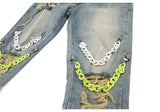 high street knee hole with chain ripped biker jeans mens slim fit denim pants autumn new streetwear casual hip hop pants joggers unique joggers style 4273