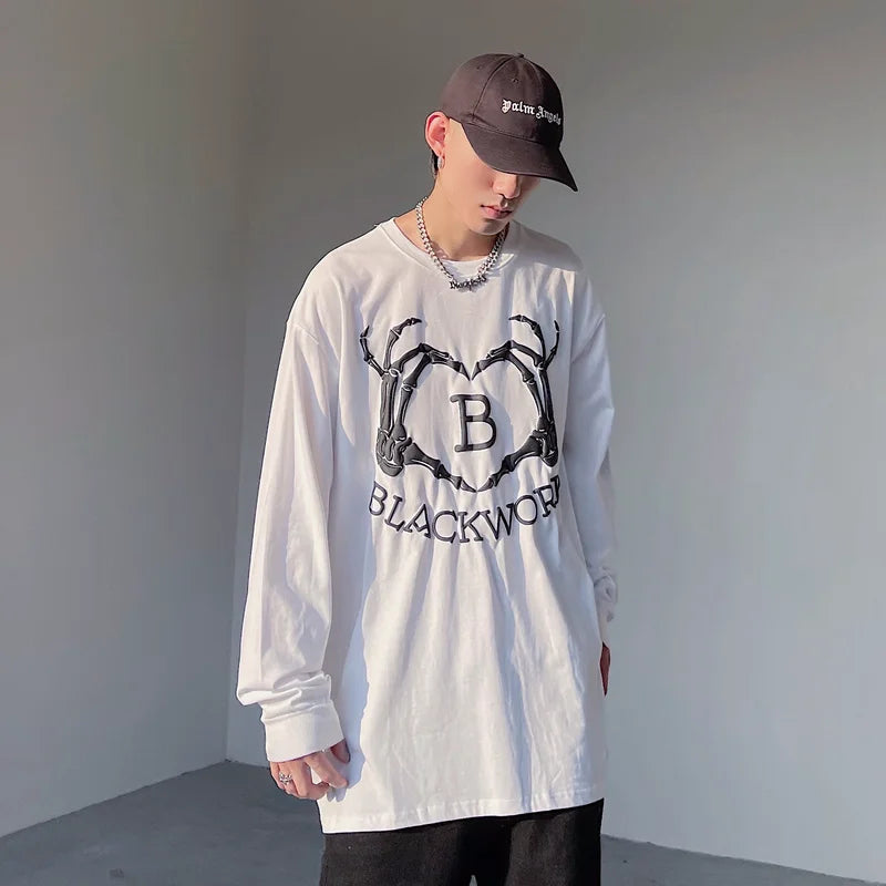 Gothic Streetwear – Hip Hop Streetwear Tshirt Mens Harajuku Skull Printed T Shir – Urban Streetwear for Men & Women