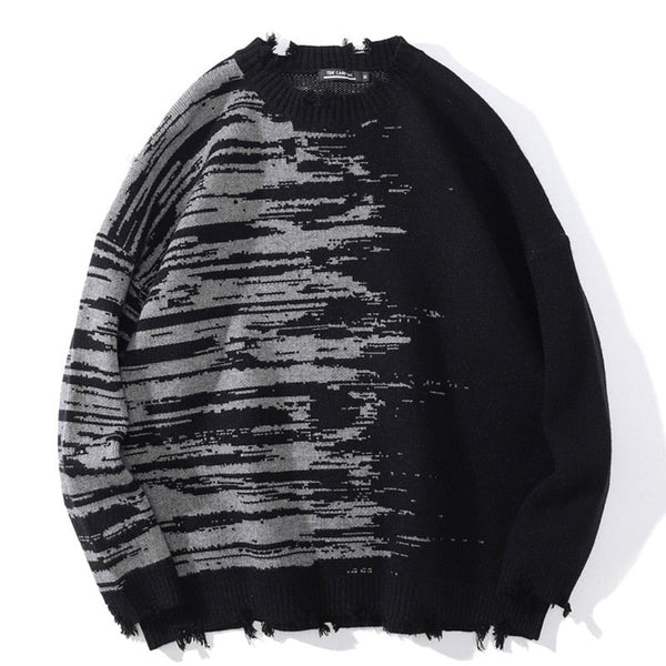 "Split Waves" Unisex Men Women Streetwear Graphic Sweater Daulet Apparel