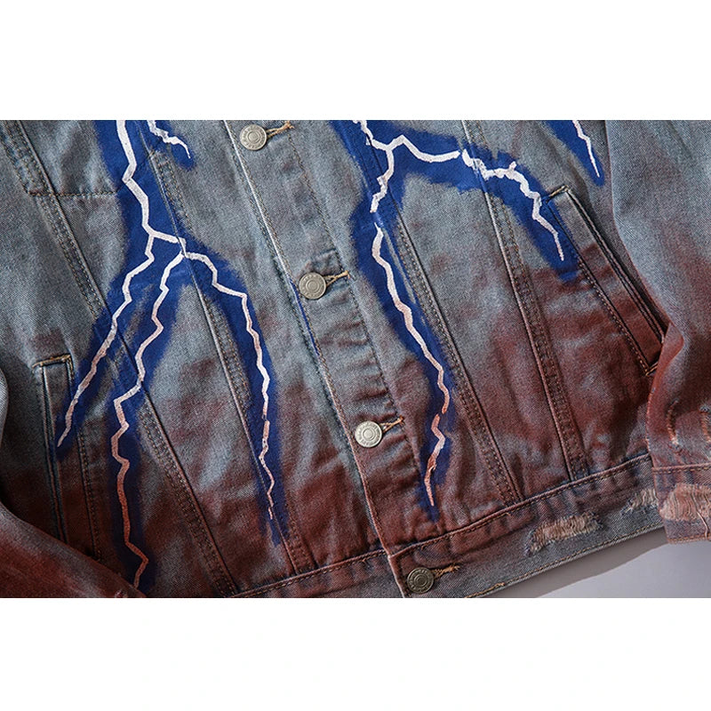 menswear fashion piece featuring mens hip hop lightning denim jackets fashion graffiti ripped coats high street swag outerwears 2020 new spring streetwear jacket design – premium quality jacket for men