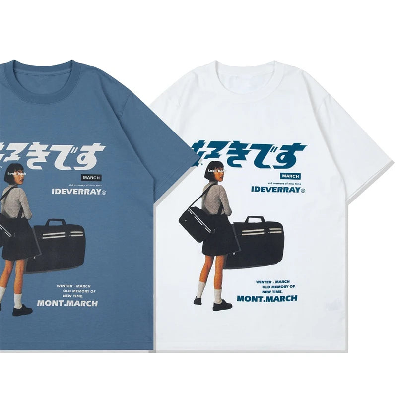 Gothic Streetwear – Hip Hop Streetwear Harajuku T Shirt Girl Japanese Kanji Prin – Modern Streetwear for Everyone