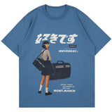 Trapwear Aesthetic print tee – Aolamegs Japanese Harajuku Girl Kanji Print T Shirt Men Coll