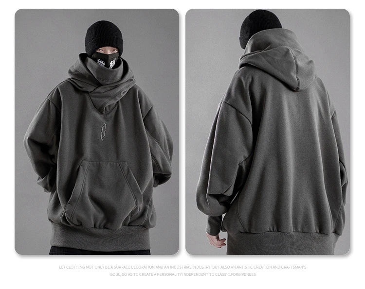 Autumn Winter High Collar Hoodie Loose Comfortable Mens Clothes Haraju
