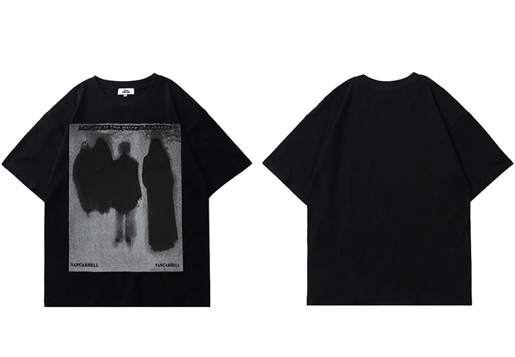 Anime Aesthetic print tee – Men Hip Hop T Shirt Streetwear Dark Style Shadow Printed T S
