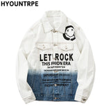 streetwear jacket featuring mens denim jackets fashion fade color single breasted hip hop streetwear coats new spring harajuku printed outerwear jacket coat design – premium quality jacket for men