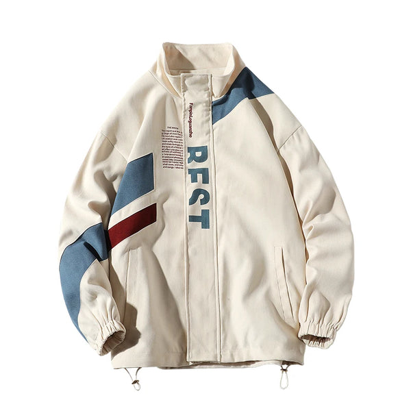 checkered varsity bomber, photo-ready jacket, graphic design, hip hop style, vintage vibe, bold print, trendsetting [6c834]