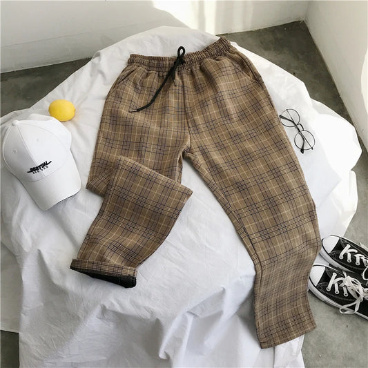 lappster mens black harajuku plaid pants 2023 men japanese streetwear baggy sweatpants male 5 colors vintage casual trousers unique joggers style 2595