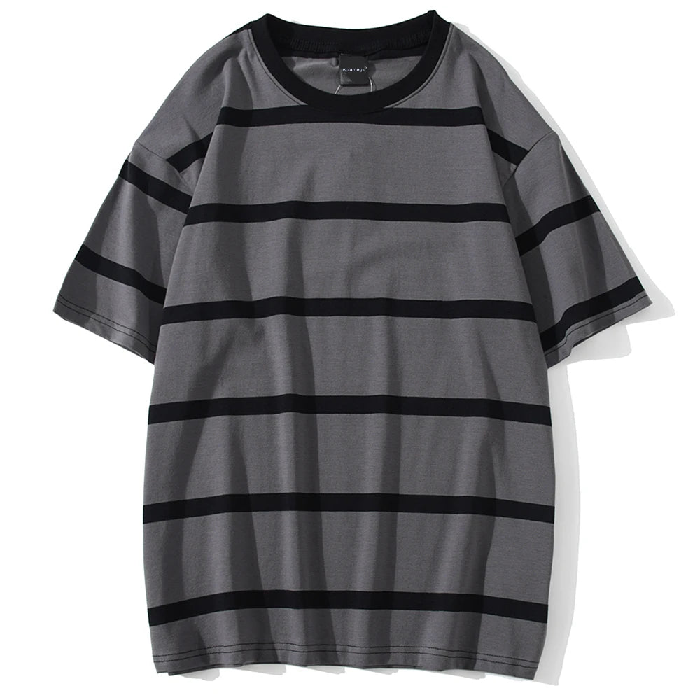 Y2k Vintage t-shirt – Aolamegs Men T Shirt Color Block Print 3 Color Optional Tee