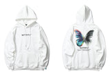 2023 Men Hip Hop Sweatshirt Hoodie Color Butterfly Streetwear Harajuku Pullover Hoodie Cotton Fleece Winter Autumn Black Hoodie