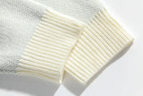 grunge knit sweater with heavyweight fabric, layered urban look for cold weather, street fashion menswear trend for seasonal 