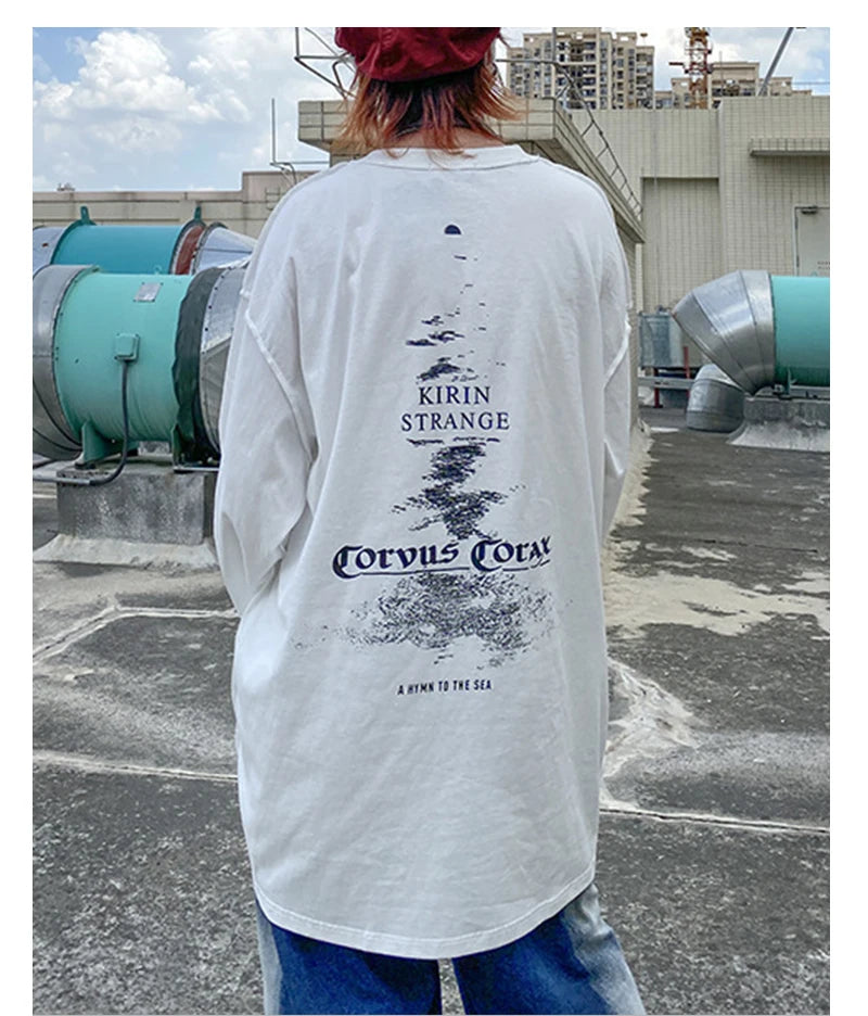 Anime Aesthetic Tee – Rainbowtouches Drop Shoulder Top High Street Abstract – Modern Streetwear for Everyone