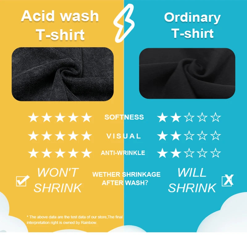 Trapwear Shirt – Rainbowtouches Summer New Unisex High Street Loose Washed To – Urban Streetwear for Men & Women