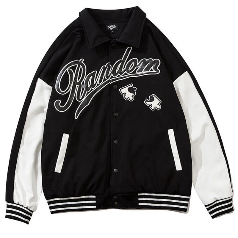 Oversized casual bomber graffiti streetwear jacket