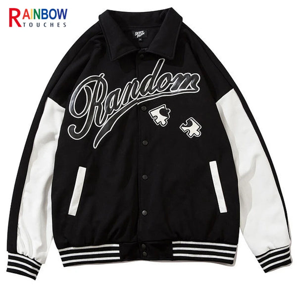 Oversized casual bomber graffiti streetwear jacket
