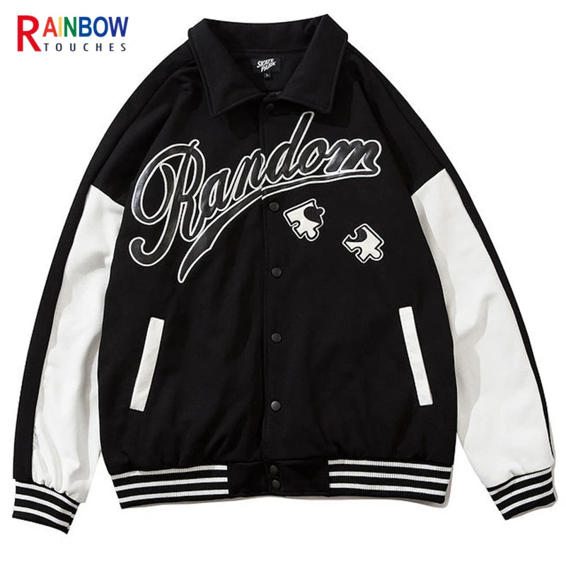 Oversized casual bomber graffiti streetwear jacket