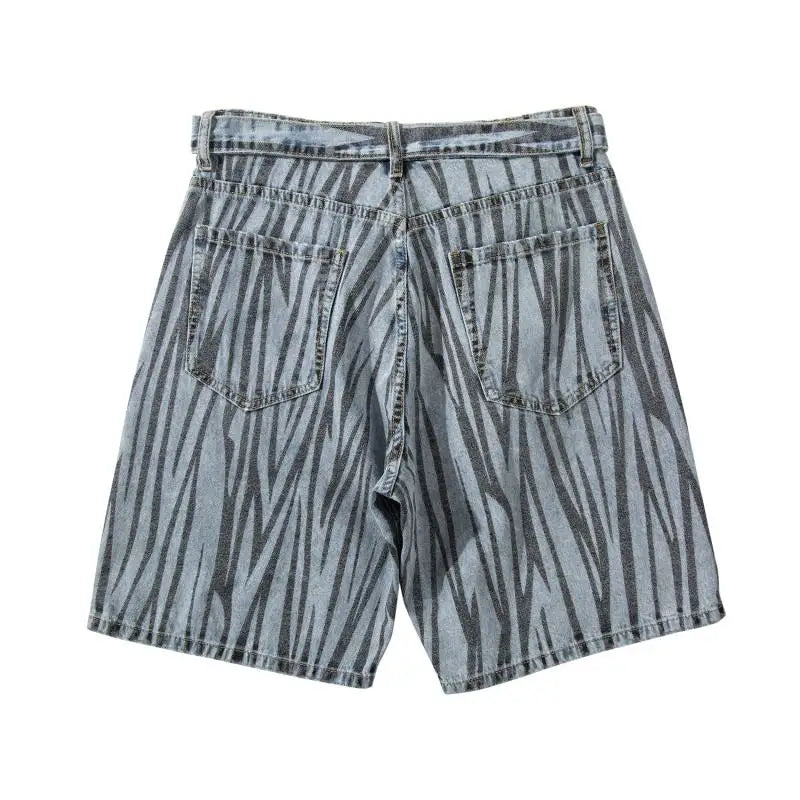 2 Pieces Sets Men Fashion Striped Printed Short Sleeves Single Breasted Loose Shirts and Shorts Joggers Streetwear Hip Hop Set