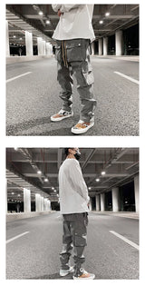 high street functional hip hop cargo pant harajuku fashionable multi pocket cargo trousers men women streetwear loose casual unique cargo style 5391