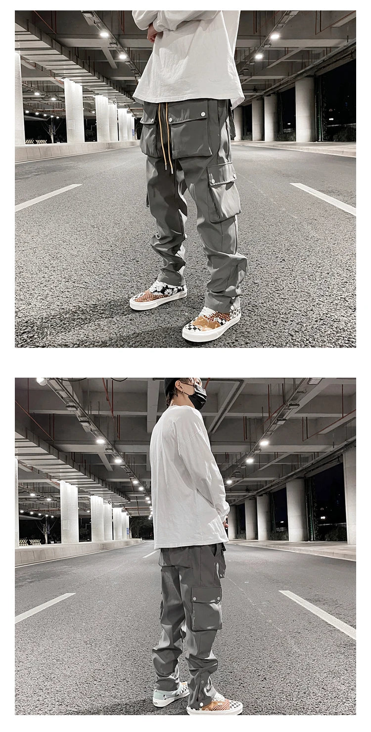high street functional hip hop cargo pant harajuku fashionable multi pocket cargo trousers men women streetwear loose casual unique cargo style 5391