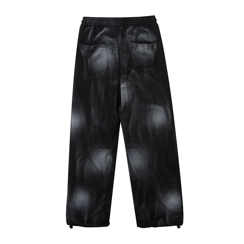 rainbowtouches classic fashion brand new trousers men tie dye gradient loose straight leg drape wide rope comfortable boys pants unique default style 2677