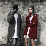 techwear flame knit sweater with structured oversized fit, ideal for cold streetwear layers, men’s streetwear clothing piece 