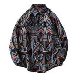 Skull Graphic Street Shirt – Gonthwid Knitted Shirts Nation Style Geometry Flowers Color Block Patchwork Long Sleeve Button Shirt Hip Hop Casual Tops Coats | Button Shirt Drop #146