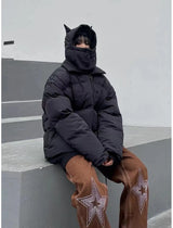 vaporwave angelcore design featuring hip hop streetwear parka embroidered skull jacket harajuku little devil designer hood padded jacket coat winter outwear unisex