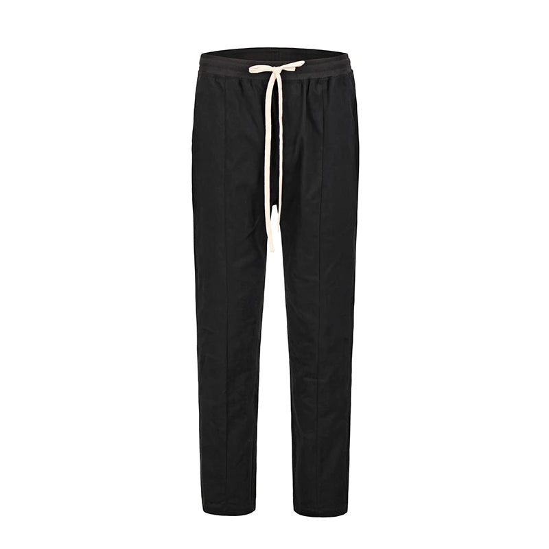 black khaki retro pants baggy high street mens joggers vintage straight trousers loose casual back pockets sweatpants for men unique joggers style 2843