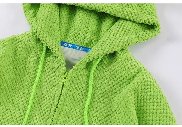 Aolamegs Hoodies Men Twist Knitting Demon Horns Solid Color Zipper Coa