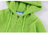 Aolamegs Hoodies Men Twist Knitting Demon Horns Solid Color Zipper Coa