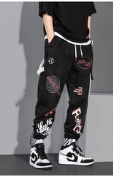 men pants spring and autumn cargo pants man fashion hip hop casual pants loose korean drawstring men joggers sweatpants unique joggers style 2467