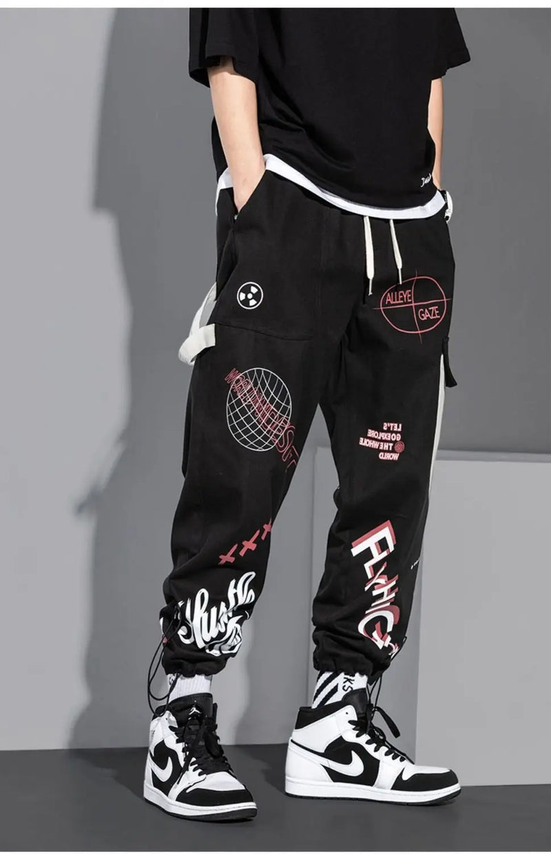 men pants spring and autumn cargo pants man fashion hip hop casual pants loose korean drawstring men joggers sweatpants unique joggers style 2467