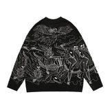 grunge oversized flame jumper built for warmth and edge, essential for winter street style, men’s streetwear clothing piece f